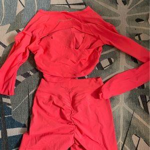 Whitney Simmons gymshark collection in red